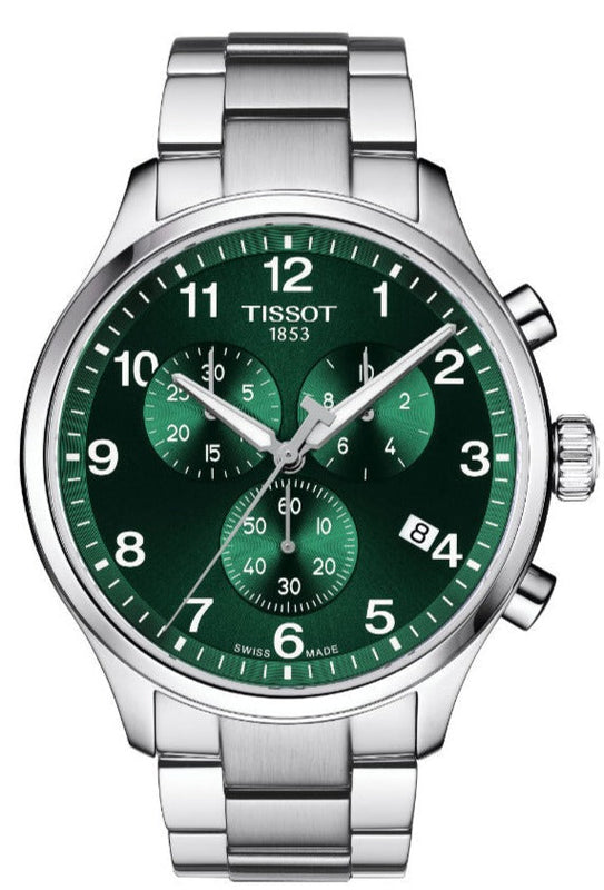 Tissot Chrono XL Classic Green Dial Silver Steel Strap Watch for Men - T116.617.11.091.00 Buy Now By Tissot