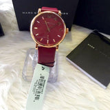 Marc Jacobs Baker Maroon Dial Maroon Leather Strap Watch for Women - MBM1267 Buy Now By Marc Jacobs