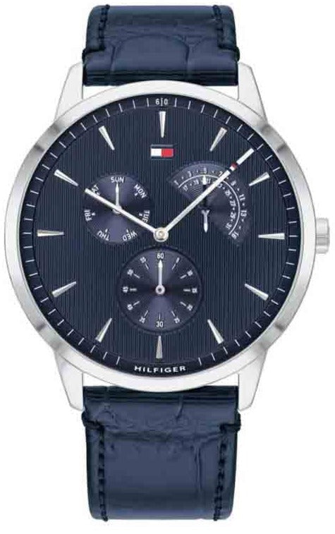 Tommy Hilfiger Brad Chronograph Quartz Blue Dial Blue Leather Strap Watch For Men - 1710387 Buy Now By Tommy Hilfiger