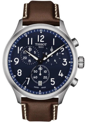 Tissot Chrono XL Vintage Blue Dial Brown Leather Strap Watch For Men - T116.617.16.042.00 Buy Now By Tissot