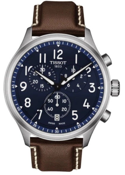 Tissot Chrono XL Vintage Blue Dial Brown Leather Strap Watch For Men - T116.617.16.042.00 Buy Now By Tissot