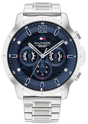 Tommy Hilfiger Luca Chronograph Blue Dial Silver Steel Strap Watch For Men - 1710492 Buy Now By Tommy Hilfiger