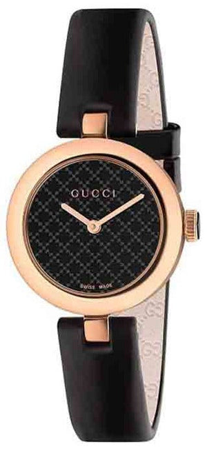 Gucci Diamantissima Quartz Black Dial Black Leather Strap Watch for Women - YA141501 Buy Now By Gucci