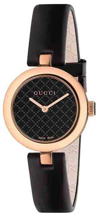 Gucci Diamantissima Quartz Black Dial Black Leather Strap Watch for Women - YA141501 Buy Now By Gucci