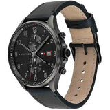 Tommy Hilfiger West Chronograph Black Dial Black Leather Strap Watch For Men - 1791711 Buy Now By Tommy Hilfiger