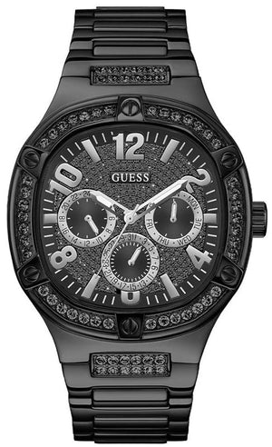 Guess Duke Glitz Crystals Black Dial Black Steel Strap Watch For Men - GW0576G3 Buy Now By Guess