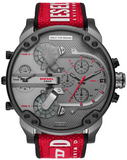 Diesel Mr Daddy 2.0 Chronograph Grey Dial Red Rubber Strap Watch For Men - DZ7423 Buy Now By Diesel