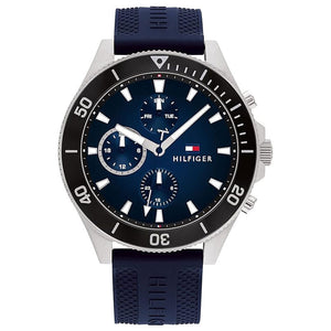Tommy Hilfiger Larson Chronograph Blue Dial Blue Rubber Strap Watch For Men - 1791920 Buy Now By Tommy Hilfiger