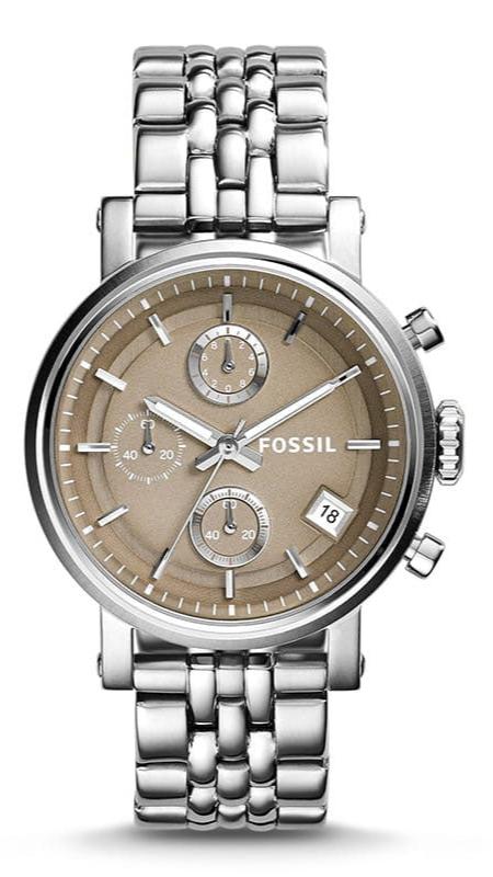 Fossil Boyfriend Chronograph Brown Dial Silver Steel Strap Watch for Women - ES3747 Buy Now By Fossil