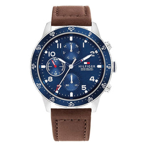 Tommy Hilfiger Jimmy Chronograph Quartz Blue Dial Brown Leather Strap Watch For Men - 1791946 Buy Now By Tommy Hilfiger
