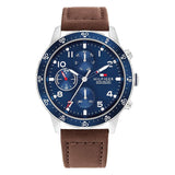 Tommy Hilfiger Jimmy Chronograph Quartz Blue Dial Brown Leather Strap Watch For Men - 1791946 Buy Now By Tommy Hilfiger