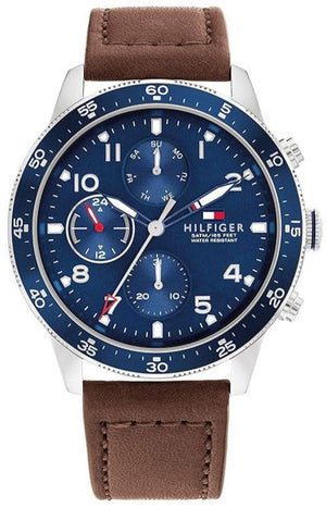 Tommy Hilfiger Jimmy Chronograph Quartz Blue Dial Brown Leather Strap Watch For Men - 1791946 Buy Now By Tommy Hilfiger