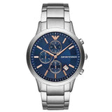 Emporio Armani Renato Chronograph Blue Dial Silver Steel Strap Watch For Men - AR11458 Buy Now By Emporio Armani