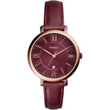 Fossil Jacqueline Burgundy Dial Burgundy Leather Strap Watch for Women - ES4099 Buy Now By Fossil