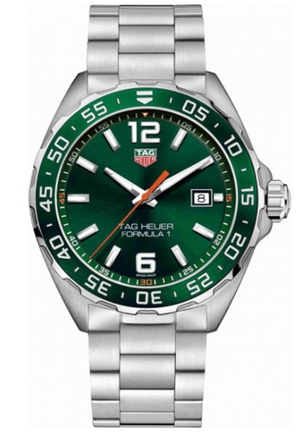 Tag Heuer Formula 1 Quartz Green Dial Silver Steel Strap Watch for Men - WAZ1017.BA0842 Buy Now By Tag Heuer