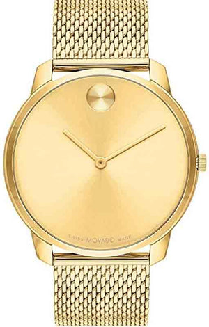 Movado Bold Gold Dial Gold Mesh Bracelet Watch For Men - 3600373 Buy Now By Movado