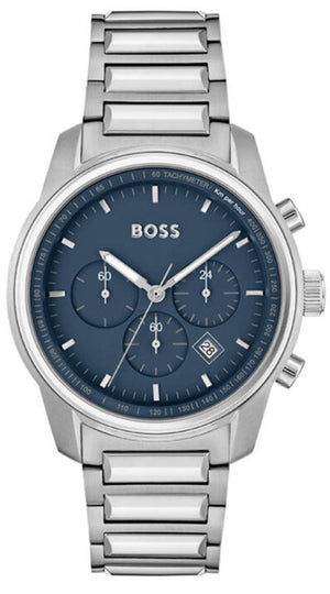 Hugo Boss Trace Chronograph Quartz Blue Dial Silver Steel Strap Watch For Men - 1514007 Buy Now By Hugo Boss