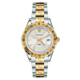 Versace Hellenyium GMT Silver Dial Two Tone Steel Strap Watch for Men - V11030015 Buy Now By Versace