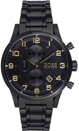 Hugo Boss Aeroliner Black Dial Black Steel Strap Watch for Men - 1513275 Buy Now By Hugo Boss