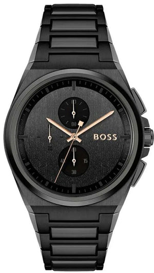 Hugo Boss Steer Analog Black Dial Black Steel Strap Watch For Men - 1514068 Buy Now By Hugo Boss