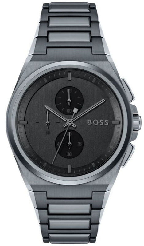 Hugo Boss Steer Chronograph Quartz Grey Dial Grey Steel Strap Watch For Men - 1513996 Buy Now By Hugo Boss