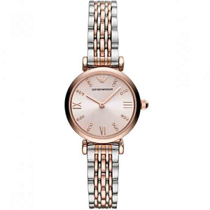 Emporio Armani Gianni T Bar Pink Dial Two Tone Steel Strap Watch For Women - AR11223 Buy Now By Emporio Armani