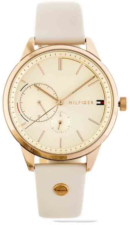 Tommy Hilfiger Brooke Quartz White Dial Cream Leather Strap Watch for Women - 1782022 Buy Now By Tommy Hilfiger