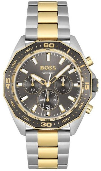 Hugo Boss Energy Chronograph Grey Dial Two Tone Steel Strap Watch For Men - 1513974 Buy Now By Hugo Boss
