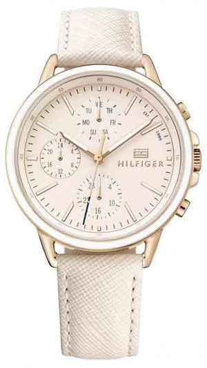 Tommy Hilfiger Carly Cream Dial Cream Leather Strap Watch for Women -1781789 Buy Now By Tommy Hilfiger