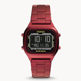 Fossil Retro Analog-Digital Black Dial Red Steel Strap Watch for Men - FS5897 Buy Now By Fossil