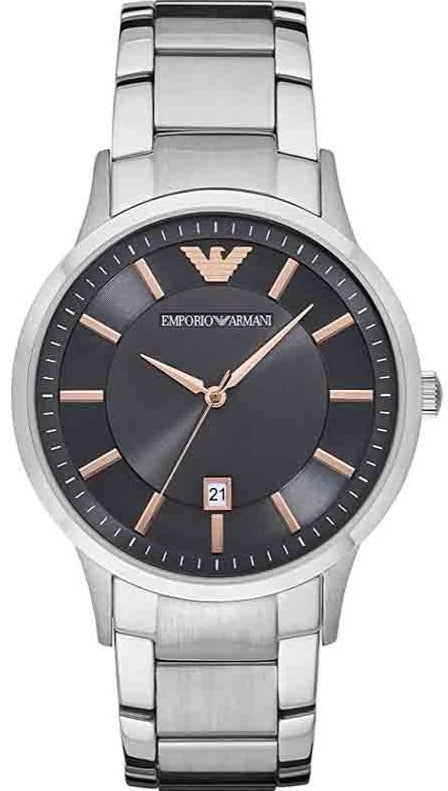 Emporio Armani Renato Quartz Black Dial Silver Steel Strap Watch For Men - AR11179 Buy Now By Emporio Armani