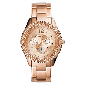 Fossil Stella Rose Gold Dial Rose Gold Steel Strap Watch for Women - ES3590 Buy Now By Fossil