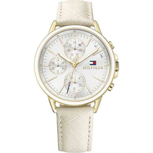 Tommy Hilfiger Carly Silver Dial Cream Leather Strap Watch for Women - 1781790 Buy Now By Tommy Hilfiger