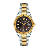 Versace Hellenyium GMT Black Dial Two Tone Steel Strap Watch for Men - V11040015 Buy Now By Versace