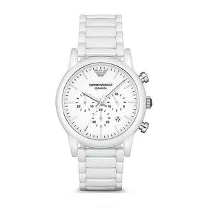 Emporio Armani Luigi Chronograph Ceramic White Dial White Ceramic Strap Watch For Men - AR1499 Buy Now By Emporio Armani