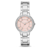 Fossil Virginia Pink Dial Silver Steel Strap Watch for Women - ES3504 Buy Now By Fossil