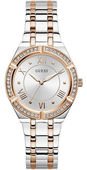 Guess Cosmo Quartz Silver Dial Two Tone Steel Strap Watch For Women - GW0033L9 Buy Now By Guess