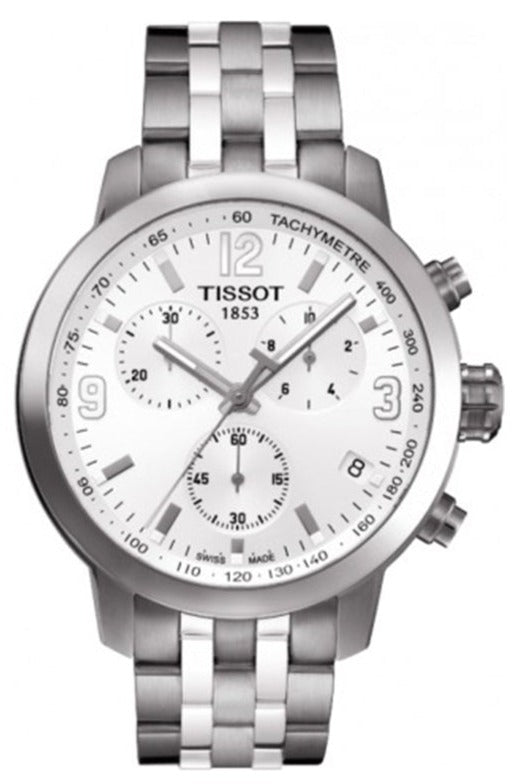 Tissot PRC 200 Chronograph White Dial Silver Steel Strap Watch For Men - T055.417.11.017.00 Buy Now By Tissot