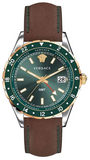 Versace Hellenyium Green Dial Brown Leather Strap Watch for Men - V11090017 Buy Now By Versace