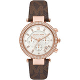 Michael Kors Parker Chronograph White Dial Brown Leather Strap Watch For Women - MK6917 Buy Now By Michael Kors