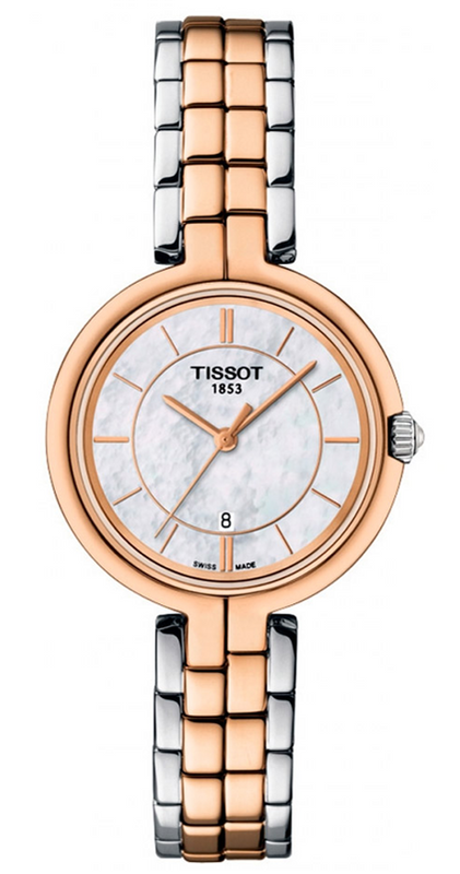 Tissot T Lady Flamingo Mother of Pearl White Dial Two Tone Steel Strap Watch For Women - T094.210.22.111.00 Buy Now By Tissot