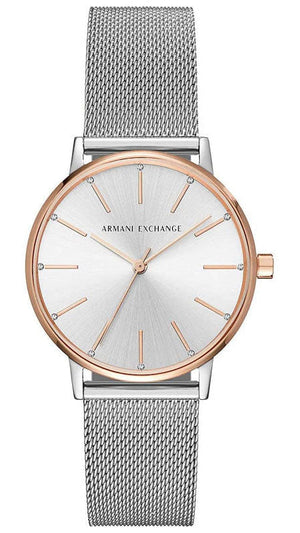 Armani Exchange Lola Analog White Dial Silver Mesh Strap Watch For Women - AX5537 Buy Now By Armani Exchange