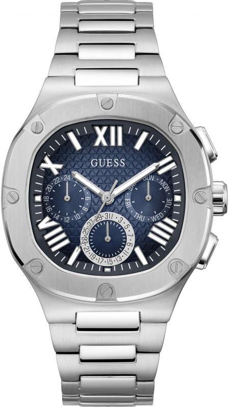 Guess Headliner Multifunction Blue Dial Silver Steel Strap Watch For Men - GW0572G1 Buy Now By Guess
