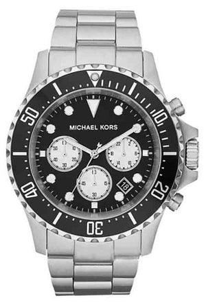 Michael Kors Everest Chronograph Black Dial Silver Steel Strap Watch For Men - MK8256 Buy Now By Michael Kors