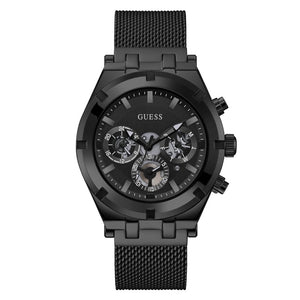 Guess Continental Chronograph Black Dial Black Mesh Strap Watch For Men - GW0582G3 Buy Now By Guess