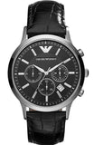 Emporio Armani Renato Chronograph Black Dial Black Leather Strap Watch For Men - AR2447 Buy Now By Emporio Armani