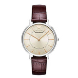 Emporio Armani Dress Quartz Silver Dial Brown Leather Strap Watch For Women - AR11063 Buy Now By Emporio Armani