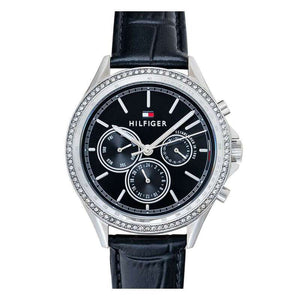 Tommy Hilfiger Ari Diamonds Black Dial Black Leather Strap Watch for Women - 1781981 Buy Now By Tommy Hilfiger