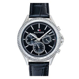 Tommy Hilfiger Ari Diamonds Black Dial Black Leather Strap Watch for Women - 1781981 Buy Now By Tommy Hilfiger