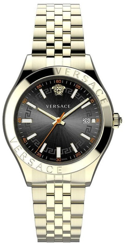 Versace Quartz Black Dial Gold Steel Strap Watch For Men - VEVK01221 Buy Now By Versace